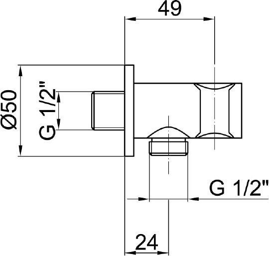 шланговое подключение webert comfort ac0478015 с держателем для душа, цвет хром