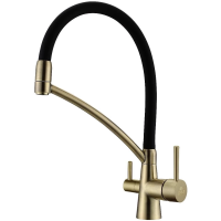Смеситель Paulmark Siegen Si213111-BR для кухни, с подключением к фильтру, цвет бронза \ черный
