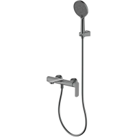 Смеситель для ванны AQUAme Monza AQM6312GM с душевым гарнитуром, оружейная сталь