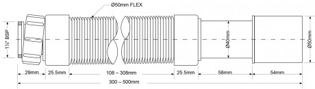 гофра 30-50 см 1 1/4"-40*50 mcalpine mrmf105s