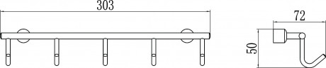 Планка с крючками Savol S-005255