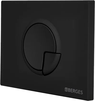 клавиша для инсталляции berges novum r5 040025 для унитаза, абс-пластик, черная