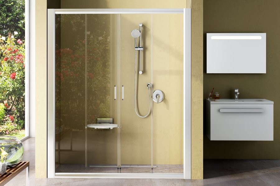 Дверь для душевой кабины Ravak Rapier NRDP4 -190 см, белая + грейп 0ONL0100ZG