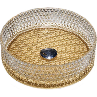 Раковина накладная Vincea VBS-5GL04 40х40 см, цвет прозрачный/ золото