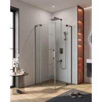 Душевой уголок Cezares Slider SLIDER-A-2-100/110-C-GM 100-110x100-110 см, профиль оружейная сталь матовый, стекло прозрачное