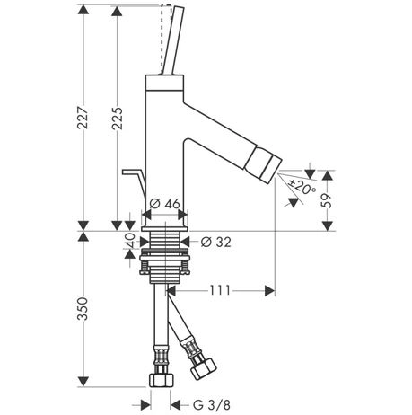 смеситель axor starck 10211000 для биде, с донным клапаном, хром