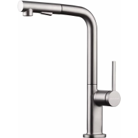 Смеситель для кухни Paulmark Neo Ne214419-BS с выдвижным изливом, нержавеющая сталь