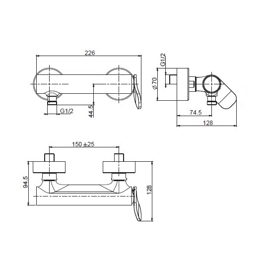 смеситель для душа fima carlo frattini flo' f3805/1cr