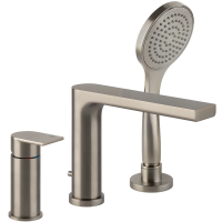 Смеситель Gessi Via Manzoni 38634#149 для ванны, на борт, на 3 отверстия, цвет Finox