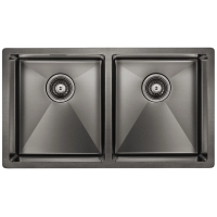 Кухонная мойка Paulmark Dopplet вороненая сталь PM507844-GM