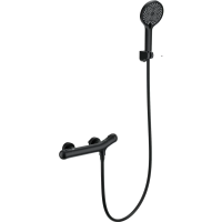 Термостат для душа Wonzon & Woghand WW-B2057-A-MB с душевым гарнитуром, черный матовый