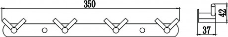 Планка с крючками Savol S-007224