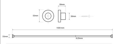 Карниз для ванной Bemeta 101120022 нержавеющая сталь