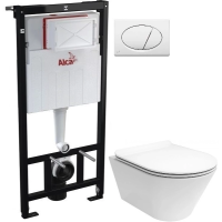 Комплект подвесной унитаз Kerama Marazzi Plaza Modern PLMR.wc.02 + PLMR.seat.02\WHT + система инсталляции AlcaPlast AM101/11203:1RUSSETM70