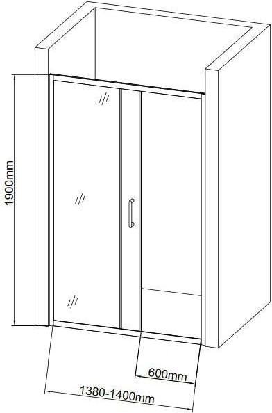 дверь для душевой кабины в нишу aquanet sd-1400a 140 профиль хром стекло прозрачное 209408