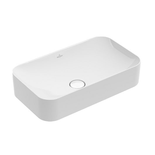 Раковина Villeroy & Boch Finion 414361RW накладная, 60x35 см, Stone White (белый матовый) с покрытием CeramicPlus