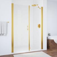 Дверь для душевой кабины в нишу Vegas Glass EP-F-2 155 09 01 профиль золото, стекло, стекло прозрачное