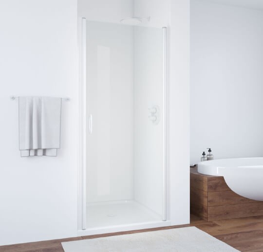 дверь для душевой кабины в нишу vegas glass ep 65 01 02 профиль белый, стекло шиншилла