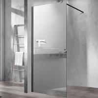 Душевая перегородка Vincea Walk-In 100 VSW-1H100MRB профиль Черный стекло зеркальное