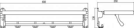 Полка для полотенец откидная 60 см Savol S-007099