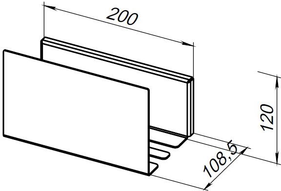 Полка Aquanet Магнум 00274190 20x120 см, цвет черный матовый