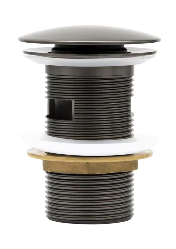 Донный клапан Cezares CZR-SAT-GM для раковины, с переливом, оружейная сталь