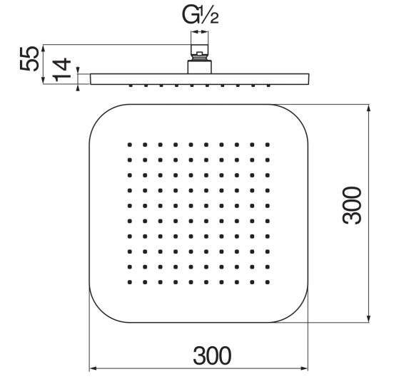 верхний душ nobili ad139/129cr chrome 30 см хром