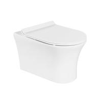 Унитаз подвесной безободковый BelBagno Ancona BB1224CHR-SM, без сиденья, цвет белый.