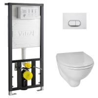 Комплект унитаз с инсталляцией VitrA Normus 9773B003-7203 с сиденьем и клавишей смыва Матовый хром