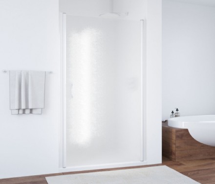 дверь для душевой кабины в нишу vegas glass ep 95 01 02 профиль белый, стекло шиншилла
