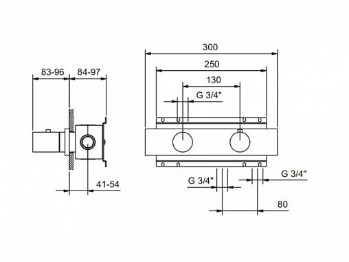 смеситель для душа fantini milano 31 02 7331b термостатический