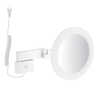 Зеркало косметическое Timo Saona 13374/16 с 5x увеличением, настенное, с подсветкой, выключателем, белый матовый