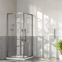 Душевой уголок, душевое ограждение Esbano Flex ESF-90KV-GM ESOGF90KVGM 90х90 см с двумя раздвижными дверками, квадратный, профиль оружейная сталь (Gun Metal), стекло прозрачное 6 мм, без поддона