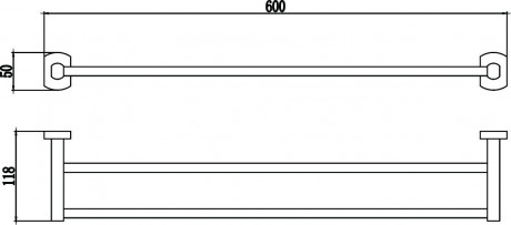 Полотенцедержатель 60 см Savol 99 S-009948