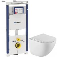 Комплект подвесной унитаз BelBagno Amanda BB051CHR + BB051SC + система инсталляции Geberit 111.362.00.5