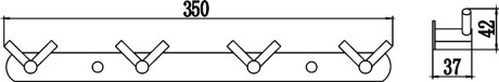 Планка с крючками Savol S-007224B