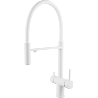 Смеситель для кухни Shevanik S178C с подключением к фильтру, гибким изливом, белый