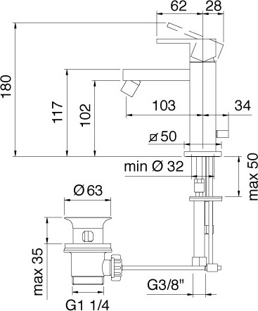 смеситель для биде treemme q 5620.cc