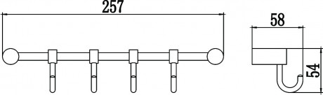 Планка с крючками Savol S-006204