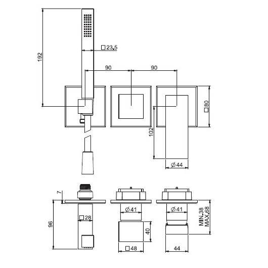 смеситель для душа fima carlo frattini zeta f3989x8cr хром