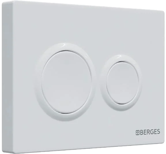 клавиша для инсталляции berges novum o1 040061 для унитаза, абс-пластик, белая глянцевая