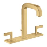 Смеситель Axor Citterio для раковины 170, на 3 отв., ручка: рычаг, с панелью, с донным клапаном, цвет: шлифованное золото