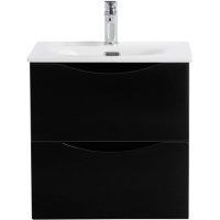 Тумба под раковину BelBagno Marino Nero Lucido MARINO-CER-MINI-500-2C-SO-NL-P 49,6 см, подвесная, черный глянец