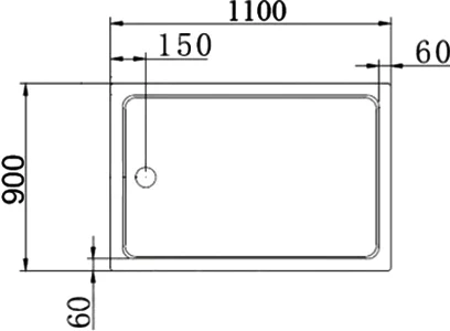 акриловый поддон 110x90 cezares tray-a-ah-110/90-15-w