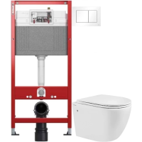 Комплект подвесной унитаз Abber Bequem AC1103 + система инсталляции Tece 9400413