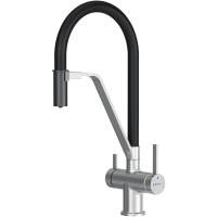 Смеситель для кухни AM.PM Func F8F07812 CoolStart, с подключением к фильтру, гибким изливом, сатин/черный