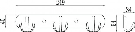 Планка с крючками Savol S-002253
