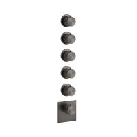 Смеситель Gessi 316 54510#707 встраиваемый, термостатический, на 5 источников, резьба 3/4", внешняя часть, цвет brushed black metal pvd