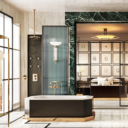 смеситель для ванны gessi venti20 65113#710, цвет: brass pvd