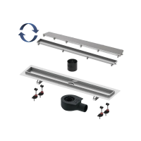 Душевой лоток TECE TECElinus 80 см 15103089 2 в 1 с основой для плитки tile и steel с мембраной, хром матовый